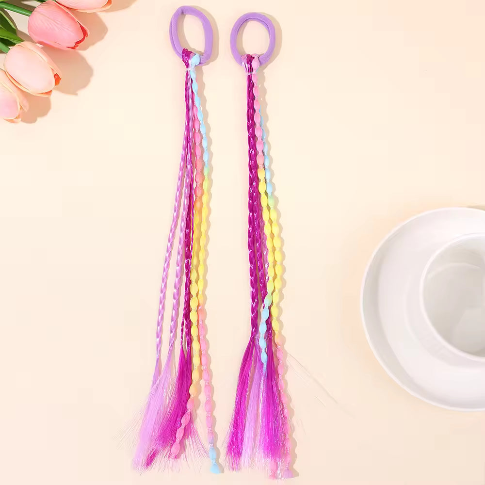 Colourful Extension Hair Ties  Set of 2