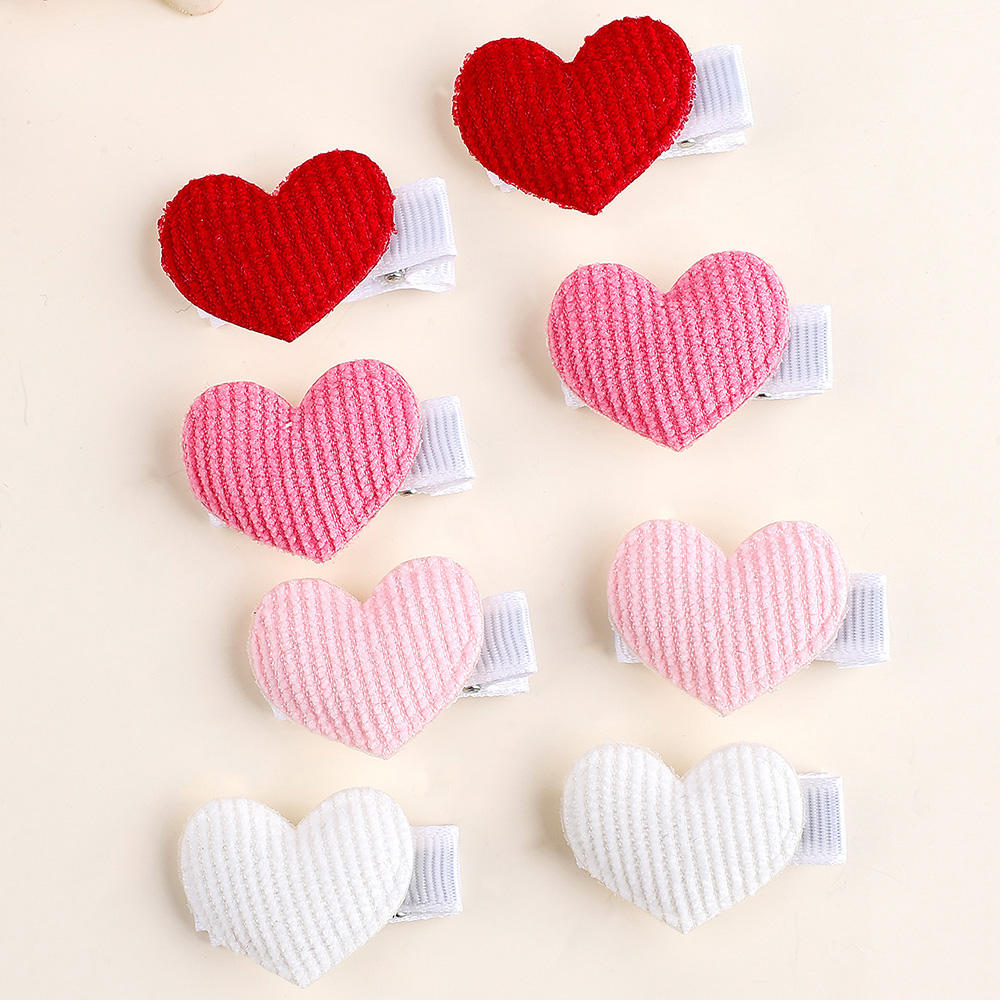 Crochet Heart Hair Clips Set of 8