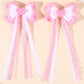 Gingham Ribbon Tail Hair Clips Set of 2