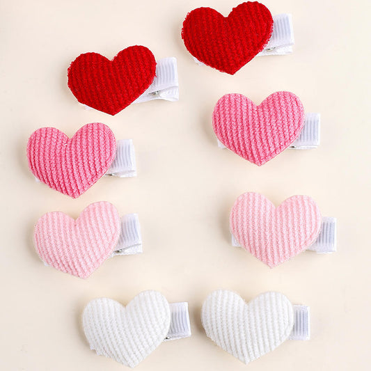 Crochet Heart Hair Clips Set of 8