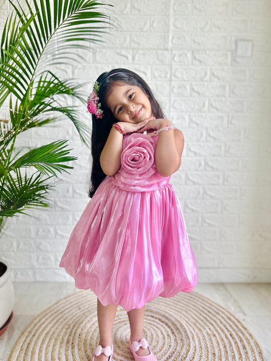 Luna – Pink Bubble Dress - Twisty Locks  - Kids and Women Hair Accessories, Fashion Clothing and Jewellery India
