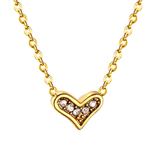 Sparkling Heart 18K Gold Plated Children's Necklace