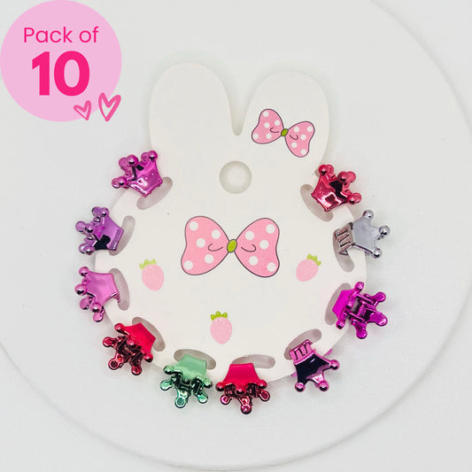 Crown Mini Claw Clips - Set of 10