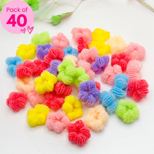 40pcs Plush Light Hair Ties (With Pouch)