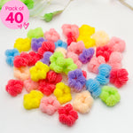 40pcs Plush Light Hair Ties (With Pouch)