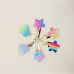 Glitter Sparkle Tic Tac Snap Pins - Set of 6