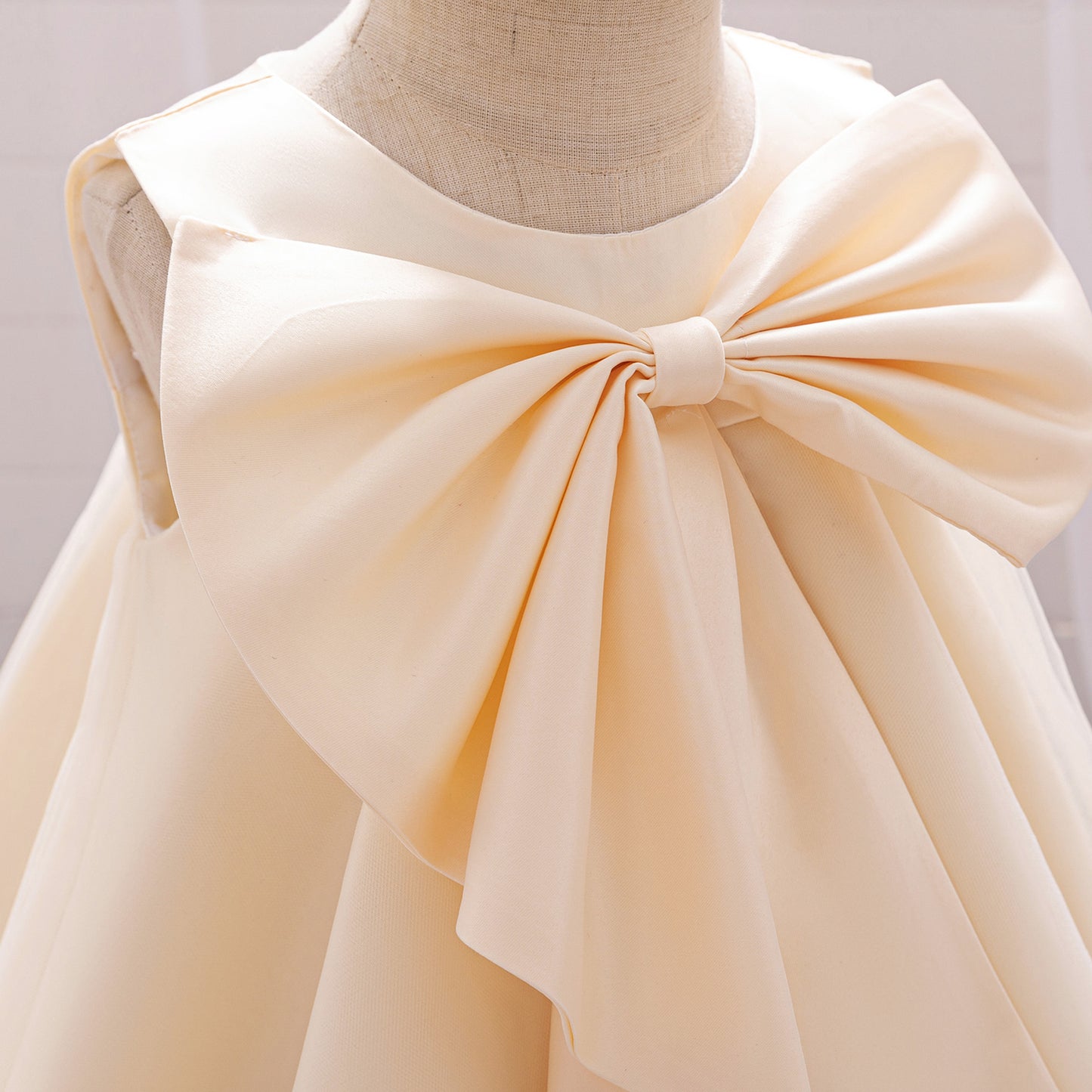 Ivory Whirl Bow Organza Dress - Twisty Locks  - Kids and Women Hair Accessories, Fashion Clothing and Jewellery India