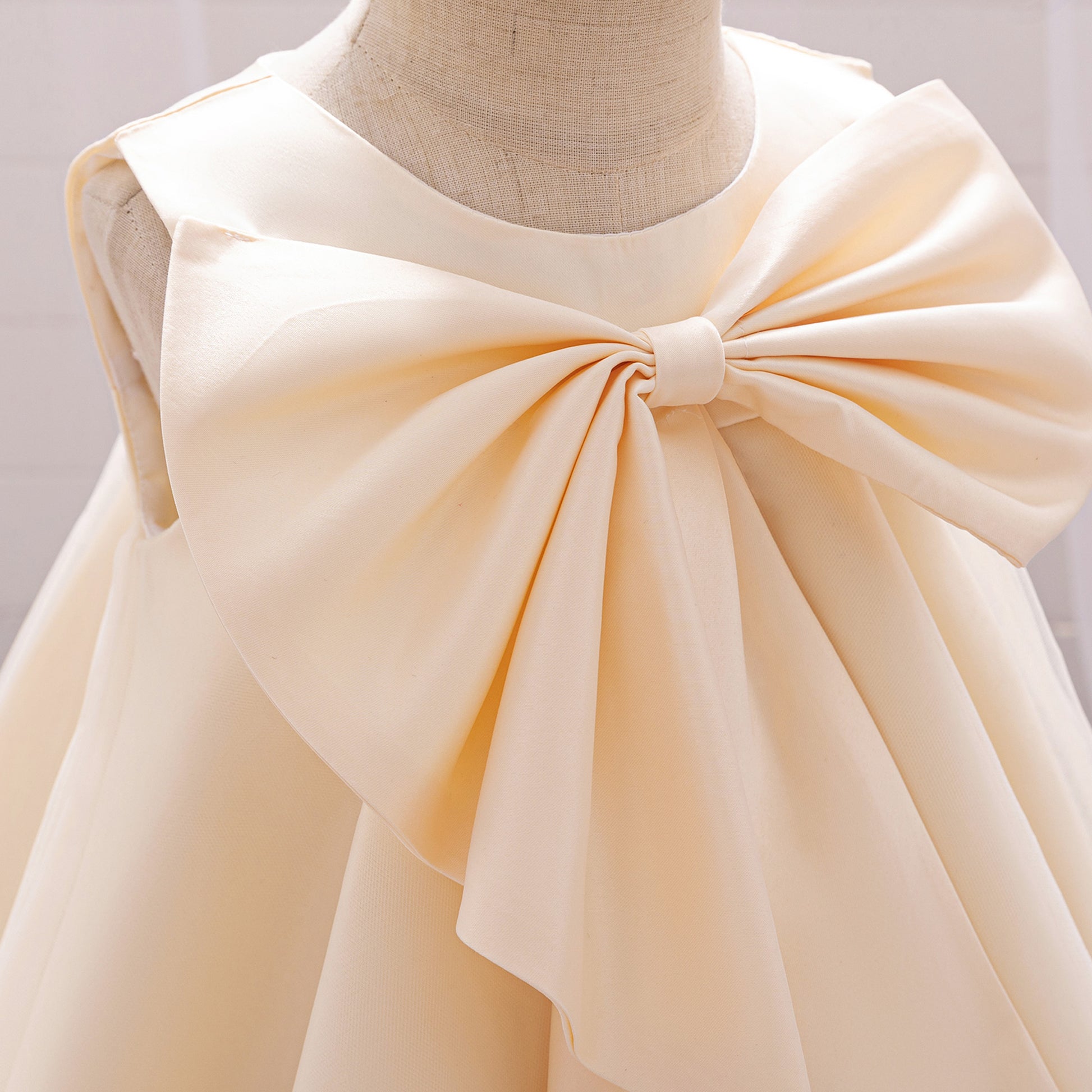 Ivory Whirl Bow Organza Dress - Twisty Locks  - Kids and Women Hair Accessories, Fashion Clothing and Jewellery India