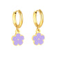 Lavender Flower Hoops gold earrings – main product shot on white by Twisty Locks