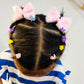 Light Pink Furry Bow Clips - Set of 2 - Twisty Locks  - Kids and Women Hair Accessories, Fashion Clothing and Jewellery India