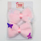 Light Pink Furry Bow Clips - Set of 2 - Twisty Locks  - Kids and Women Hair Accessories, Fashion Clothing and Jewellery India