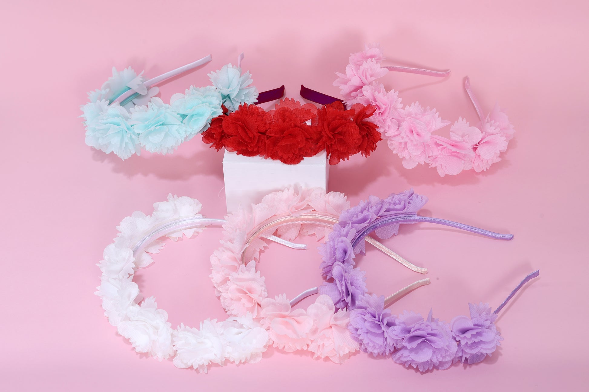 Light Pink & Lavender Petal Halo Hairbands - Set of 2 - Twisty Locks  - Kids and Women Hair Accessories, Fashion Clothing and Jewellery India