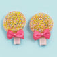 Lollipop Clip - Pink & Yellow Set of 2 - Twisty Locks  - Kids and Women Hair Accessories, Fashion Clothing and Jewellery India