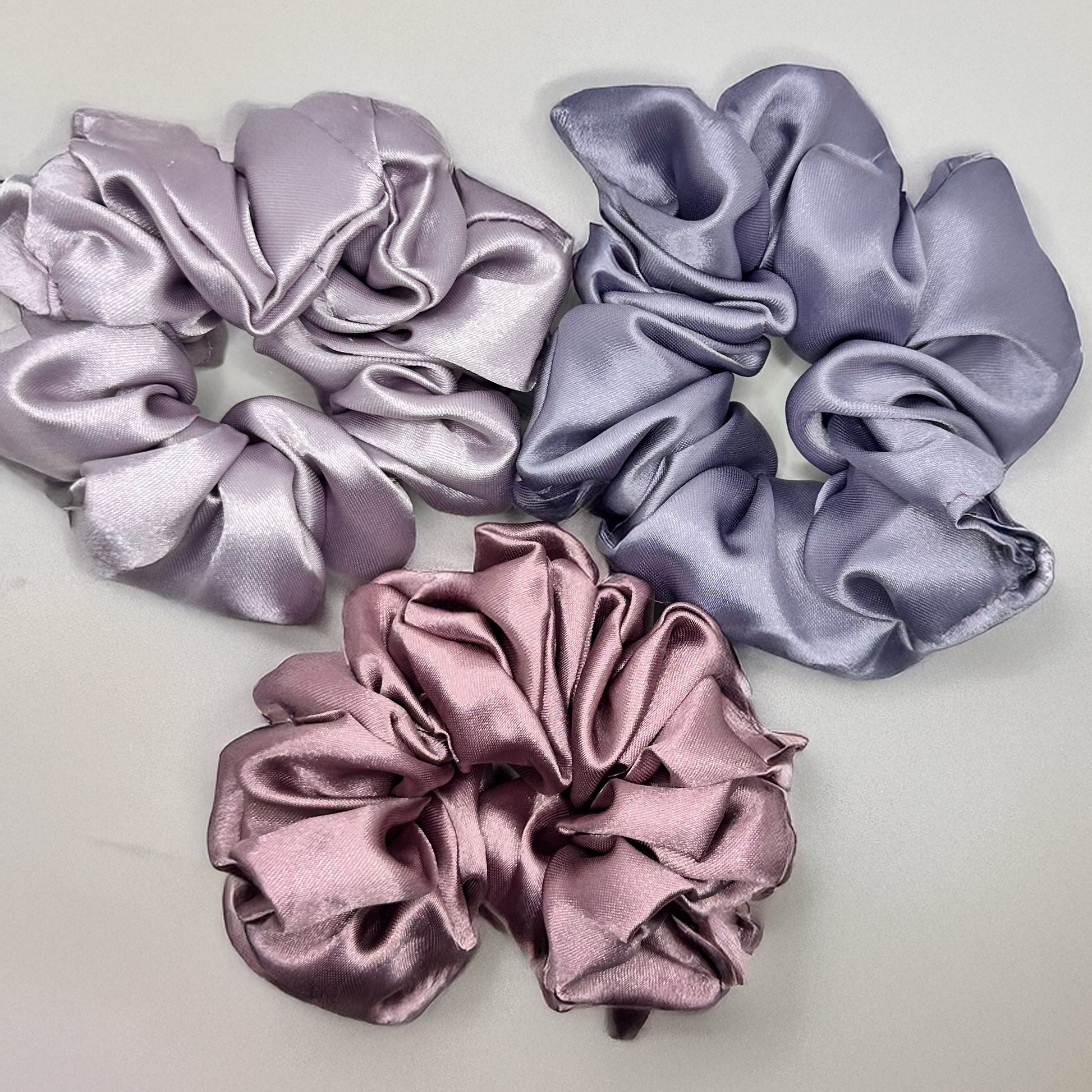 Luxury Silk Satin Scrunchies - Rose - Set of 3 - Twisty Locks  - Kids and Women Hair Accessories, Fashion Clothing and Jewellery India