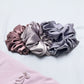 Luxury Silk Satin Scrunchies - Rose - Set of 3 - Twisty Locks  - Kids and Women Hair Accessories, Fashion Clothing and Jewellery India