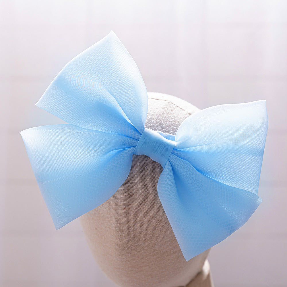 Elara Rosette Organza Dress- Blue - Twisty Locks  - Kids and Women Hair Accessories, Fashion Clothing and Jewellery India