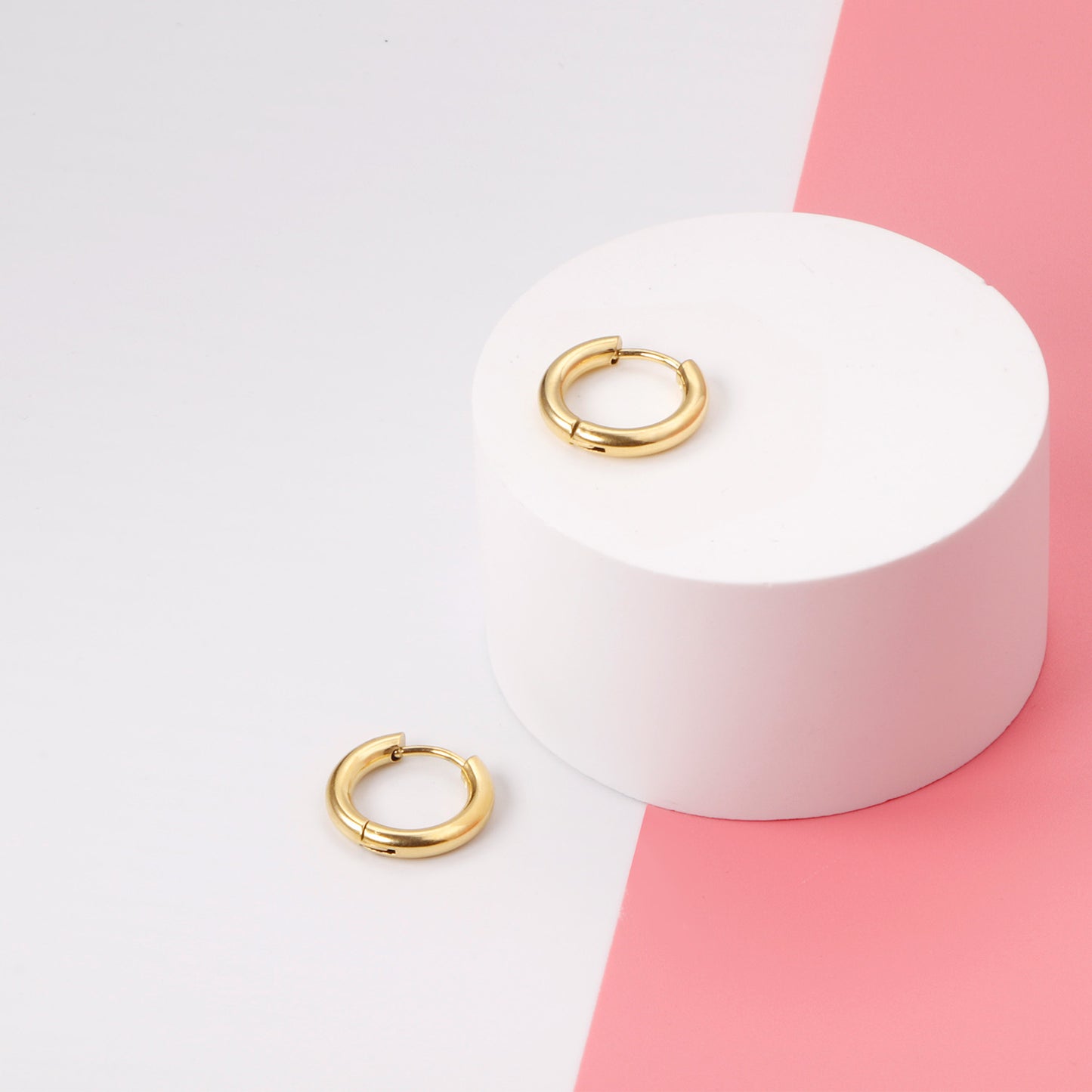Classic Gold Hoops 10mm – main product shot on white by Twisty Locks
