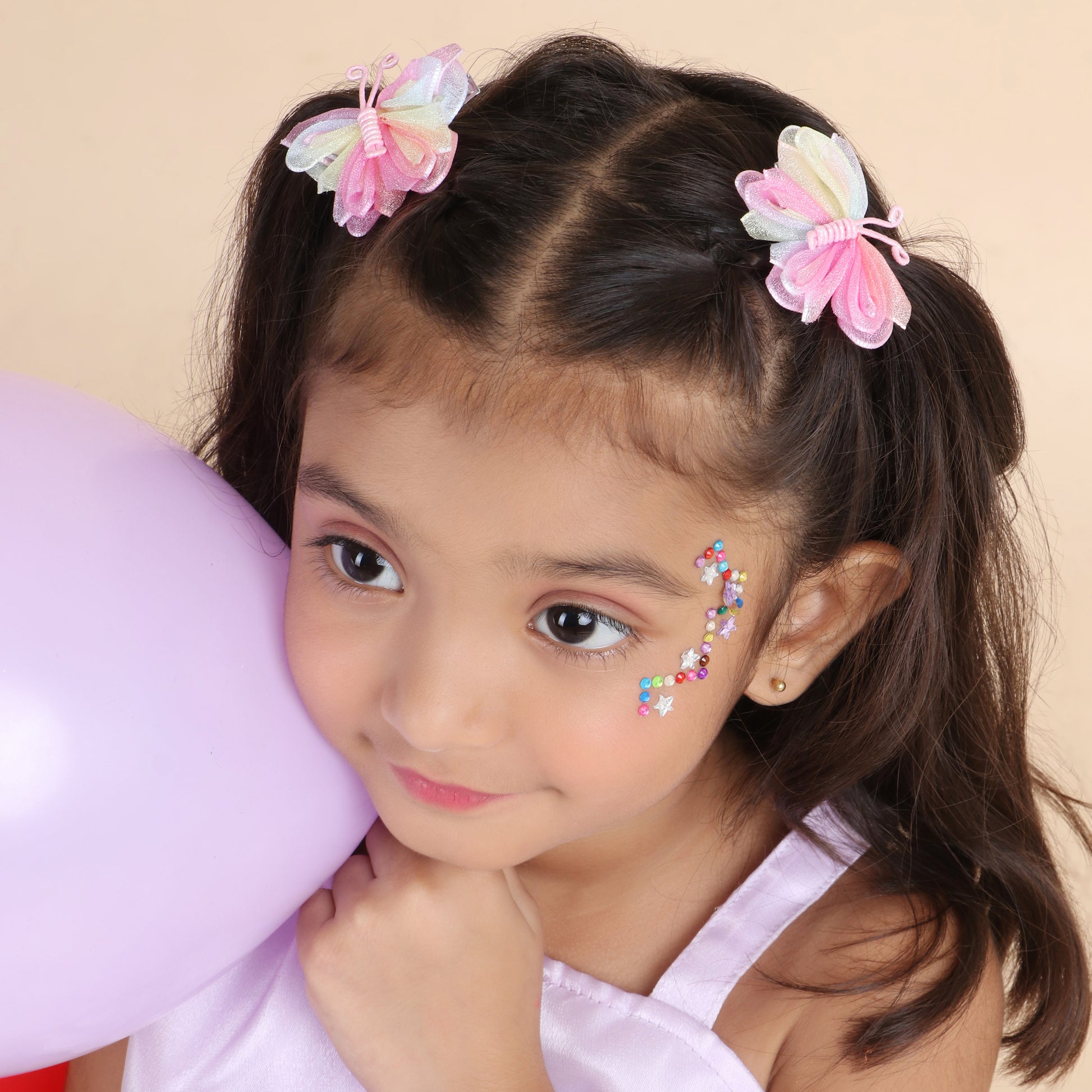 Organza Butterfly Clips - Multicolour Set of 2 - Twisty Locks  - Kids and Women Hair Accessories, Fashion Clothing and Jewellery India