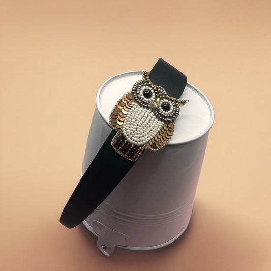 Owl Black Hairband - Twisty Locks  - Kids Hair Accessories India