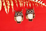Owl Embroidered Hair Clips Set