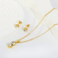 Twin CZ Drop 18K Gold-Plated Jewellery Set (3 Pcs)