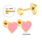 Pink Heart 18K Gold Plated Children's Earrings