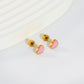 Pink Heart 18K Gold Plated Children's Earrings