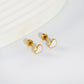 White Heart 18K Gold Plated Children's Earrings