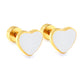 White Heart 18K Gold Plated Children's Earrings
