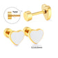 White Heart 18K Gold Plated Children's Earrings
