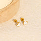 White Heart 18K Gold Plated Children's Earrings