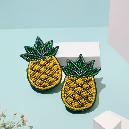 Pineapple Embroidered Hair Clips Set - Twisty Locks  - Kids and Women Hair Accessories, Fashion Clothing and Jewellery India