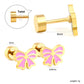 Pink Bow 18K Gold Plated Children's Earrings - Twisty Locks  - Kids Hair Accessories India