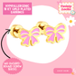 Pink Bow 18K Gold Plated Children's Earrings - Twisty Locks  - Kids Hair Accessories India
