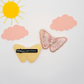 Pink Butterfly Embroidered Hair Clips Set - Twisty Locks  - Kids and Women Hair Accessories, Fashion Clothing and Jewellery India