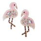 Pink Flamingo Embroidered Hair Clips Set - Twisty Locks  - Kids and Women Hair Accessories, Fashion Clothing and Jewellery India