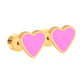 Pink Heart 18K Gold Plated Children's Earrings - Twisty Locks  - Kids Hair Accessories India