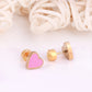 Pink Heart 18K Gold Plated Children's Earrings - Twisty Locks  - Kids Hair Accessories India