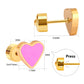 Pink Heart 18K Gold Plated Children's Earrings - Twisty Locks  - Kids Hair Accessories India