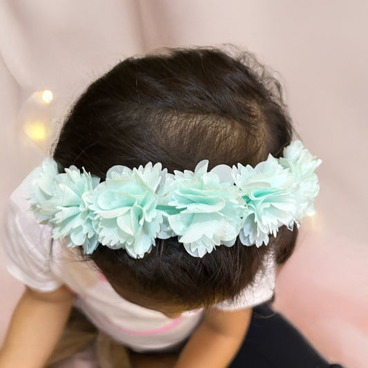 Pink & Mint Blue Petal Halo Hairbands - Set of 2 - Twisty Locks  - Kids Hair Accessories India