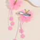 Pink Organza Butterfly Clips with Floral Tail - Set of 2 - Twisty Locks  - Kids and Women Hair Accessories, Fashion Clothing and Jewellery India
