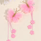Pink Organza Butterfly Clips with Floral Tail - Set of 2 - Twisty Locks  - Kids and Women Hair Accessories, Fashion Clothing and Jewellery India