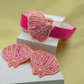 Pink Seashell Embroidered Hair Clips Set - Twisty Locks  - Kids and Women Hair Accessories, Fashion Clothing and Jewellery India