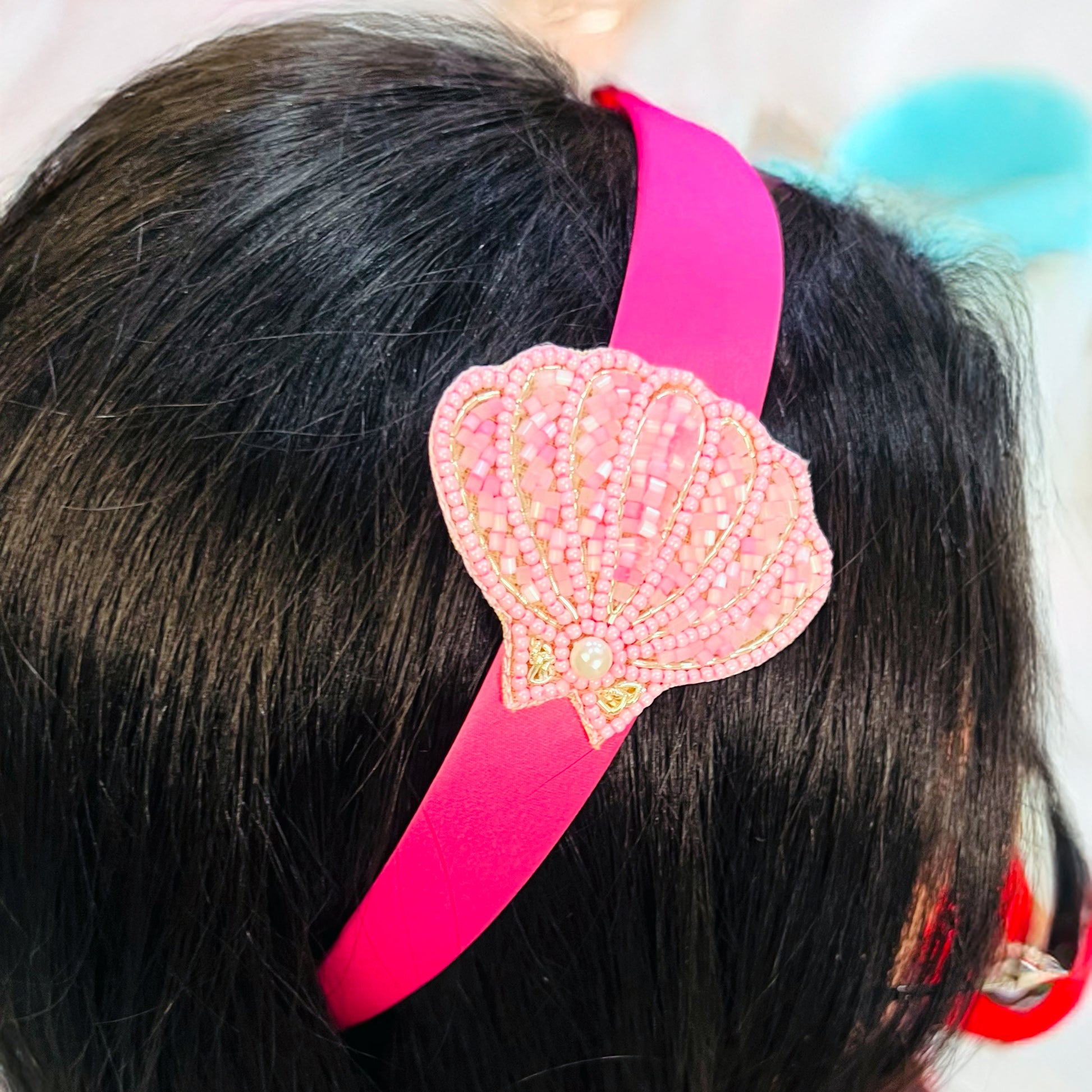 Pink Seashell Hairband - Twisty Locks  - Kids Hair Accessories India