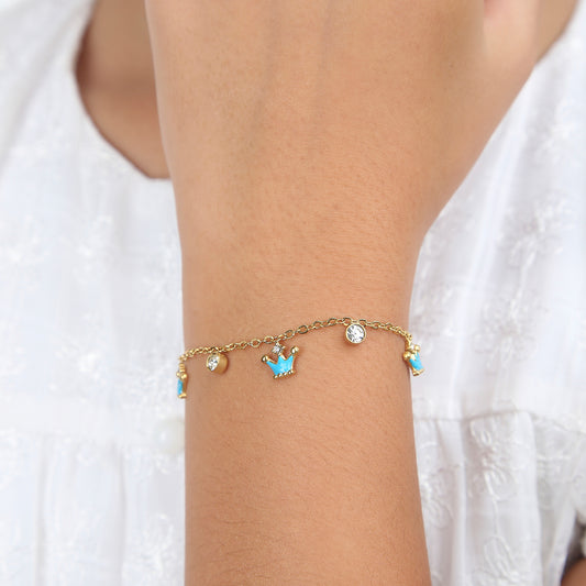 Princess 18K Gold Plated Children's Bracelet - Twisty Locks  - Kids and Women Hair Accessories, Fashion Clothing and Jewellery India