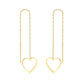 Open Heart Threader 18K Gold-Plated Earrings