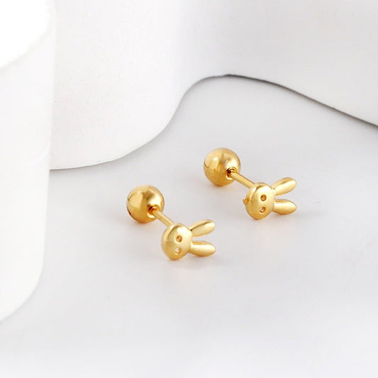 Rabbits 18K Gold Plated Children's Earrings - Twisty Locks  - Kids Hair Accessories India