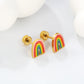 Rainbow 18K Gold Plated Children's Earrings - Twisty Locks  - Kids Hair Accessories India
