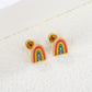 Rainbow 18K Gold Plated Children's Earrings - Twisty Locks  - Kids Hair Accessories India