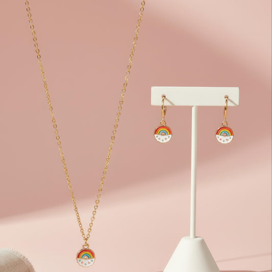 Rainbow Donut 3 Pc Jewellery Set - Twisty Locks  - Kids and Women Hair Accessories, Fashion Clothing and Jewellery India